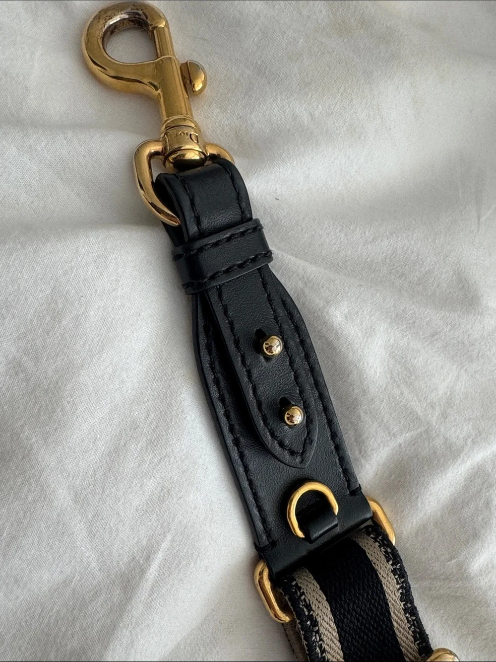 Dior Beige & Black Adjustable Bag Strap